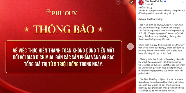 Một doanh nghiệp vàng bạc lớn không nhận thanh toán qua ví điện tử ảnh 2 Một doanh nghiệp vàng bạc lớn không nhận thanh toán qua ví điện tử - Ảnh 2.